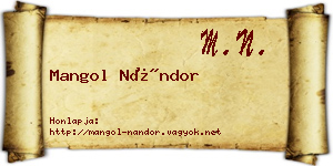 Mangol Nándor névjegykártya