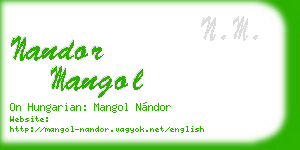 nandor mangol business card
